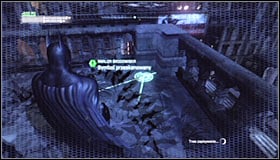 Take a look around the place where he was and you should find a painted symbol #1 - Watcher in the Wings | Side missions - Side missions - Batman: Arkham City Game Guide
