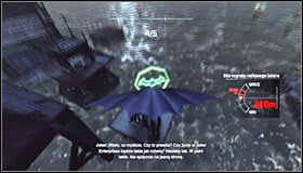 The overall idea is rather obvious, as you have to fly though five green checkpoints #1 by using the glide ability (hold down A) - AR Training | Side missions - Side missions - Batman: Arkham City Game Guide