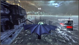 Fly towards the first gate and afterwards start diving down - AR Training | Side missions - Side missions - Batman: Arkham City Game Guide