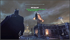 Head south-east, passing by a water tower through which Deadshots bullet has passed #1 - Shot in the Dark - p. 1 | Side missions - Side missions - Batman: Arkham City Game Guide