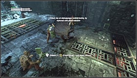 In the end take care of the shielded enemies (B, A, A) #1 and the armoured one (B followed by tapping X) #2 - Heart of Ice | Side missions - Side missions - Batman: Arkham City Game Guide