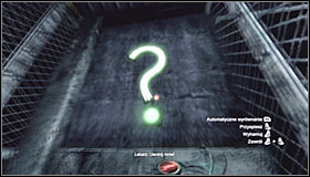 Hitting the left question mark #1 will be a bit harder, as its behind a grate - Enigma Conundrum (riddles 10-15) | Side missions - Side missions - Batman: Arkham City Game Guide