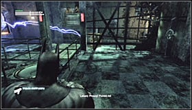 Prepare the Electrical Charge, as you will be using it to solve this puzzle - Enigma Conundrum (riddles 10-15) | Side missions - Side missions - Batman: Arkham City Game Guide
