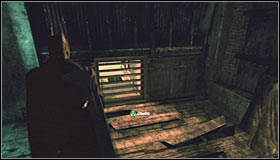 Look up and find a ledge which you can grab using the Grapnel Gun #1 - Enigma Conundrum (riddles 16-17) | Side missions - Side missions - Batman: Arkham City Game Guide