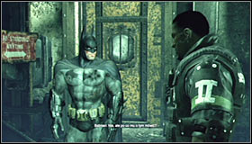 A longer cutscene will play, featuring the arresting of Riddler #1 and a conversation with Aaron Cash #2 - Enigma Conundrum (riddles 16-17) | Side missions - Side missions - Batman: Arkham City Game Guide