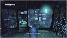 Jump onto the ice, wait for the water level to go up and use the Grapnel Gun to grab the grapple point above the last platforms #1 - Cold Call Killer | Side missions - Side missions - Batman: Arkham City Game Guide