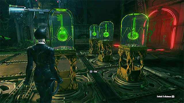 The attempt to return to the batmobile activates two turrets in the neighboring tunnel - Seventh Riddler trial | Batman Arkham Knight - Riddlers Revenge - Batman: Arkham Knight Game Guide & Walkthrough