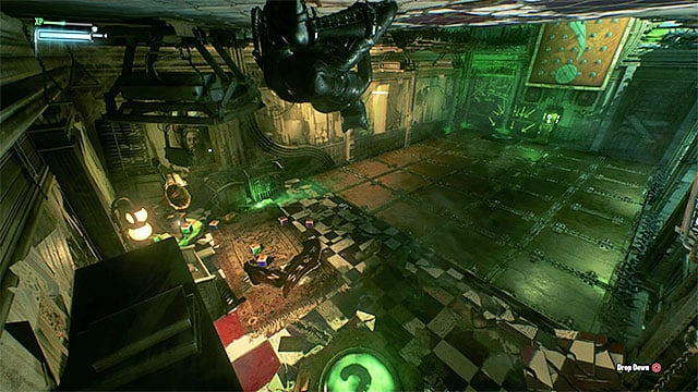 Crawl under the ceiling to the second pressure plate - Eighth Riddler trial | Batman Arkham Knight - Riddlers Revenge - Batman: Arkham Knight Game Guide & Walkthrough