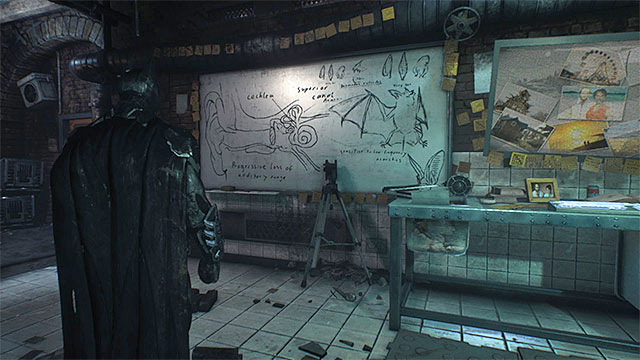 Scan the board in the laboratory - Riddles on Bleake Island | Collectibles - Bleake Island | Batman Arkham Knight - Collectibles - Bleake Island - Batman: Arkham Knight Game Guide & Walkthrough