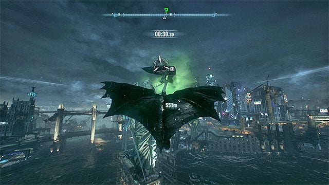 Use the hook launcher on, among other objects, the Lady of Gotham statue - Riddler trophies on Founders Island (17-33) | Collectibles - Founders Island - Collectibles - Founders Island - Batman: Arkham Knight Game Guide & Walkthrough