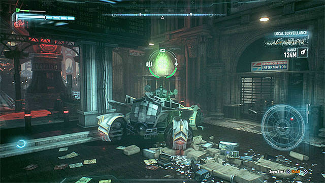 Find the round green sign and use 60mm cannon on it - Riddler trophies on Miagani Island (20-38) | Collectibles - Miagani Island - Collectibles - Miagani Island - Batman: Arkham Knight Game Guide & Walkthrough