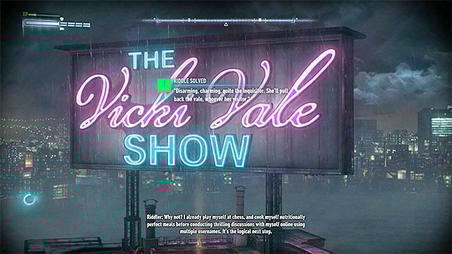 The object to scan is a large and hard to miss neon - Riddles on Miagani Island | Collectibles - Miagani Island | Batman Arkham Knight - Collectibles - Miagani Island - Batman: Arkham Knight Game Guide & Walkthrough