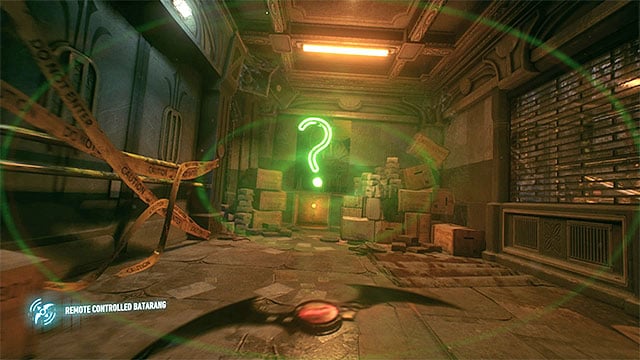 Direct the remote batarang on the question mark - Riddler trophies in the Panessa Studios (11-21) | Collectibles - Pannesa Film Studios - Collectibles - Pannesa Film Studios - Batman: Arkham Knight Game Guide & Walkthrough