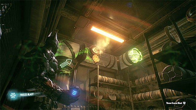 Throw the grenade at pipes from which the steam is coming out - Riddler trophies in the Panessa Studios (11-21) | Collectibles - Pannesa Film Studios - Collectibles - Pannesa Film Studios - Batman: Arkham Knight Game Guide & Walkthrough