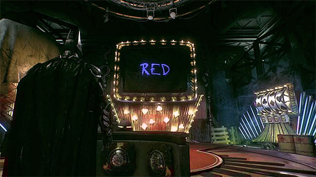 Remember ONLY the colors of the writings that you see on the screen - Riddler trophies in the Panessa Studios (11-21) | Collectibles - Pannesa Film Studios - Collectibles - Pannesa Film Studios - Batman: Arkham Knight Game Guide & Walkthrough