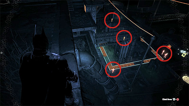 There are five enemies near the terminal with two of them patrolling the area. - Rescue the missing ACE Chemicals workers (continued) | Main story - Main story - Batman: Arkham Knight Game Guide & Walkthrough