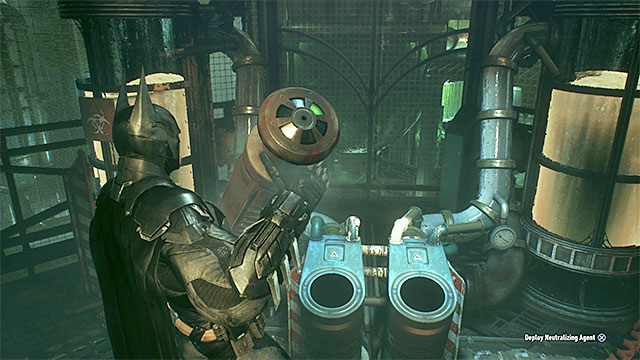 You need to move the cylinders. - Stop Scarecrow from blowing up ACE Chemicals | Main story | Batman Arkham Knight - Main story - Batman: Arkham Knight Game Guide & Walkthrough