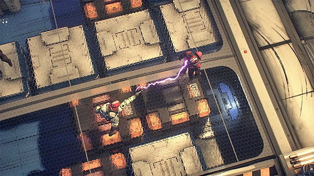 You should attack the electrified enemies with the Batclaw - Infiltrate the second airship | Main story | Batman Arkham Knight - Main story - Batman: Arkham Knight Game Guide & Walkthrough