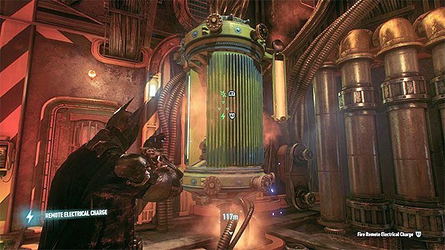 Load the generator with electric charges in order to overload it - Find commissioner Gordon in the shopping mall | Main story - Main story - Batman: Arkham Knight Game Guide & Walkthrough