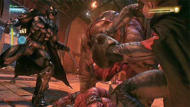 Let Batman and Robin perform quick strikes after launching a Team Attack - Albert King | Boss fights | Batman Arkham Knight - Boss fights - Batman: Arkham Knight Game Guide & Walkthrough