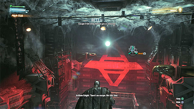 Use the grappling hook to get out of the trap - Arkham Knight - fourth encounter (direct confrontation) | Boss fights - Boss fights - Batman: Arkham Knight Game Guide & Walkthrough