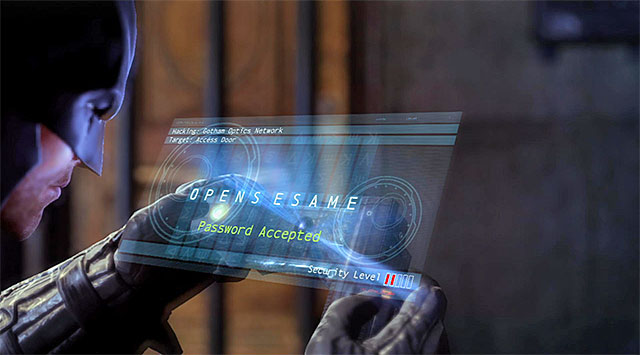 After you have unlocked the access, climb down the stairs and raise the manhole into the Gotham Merchants Bank - Access the Gotham Merchants Bank | Main storyline - Main storyline - Batman: Arkham Origins Game Guide