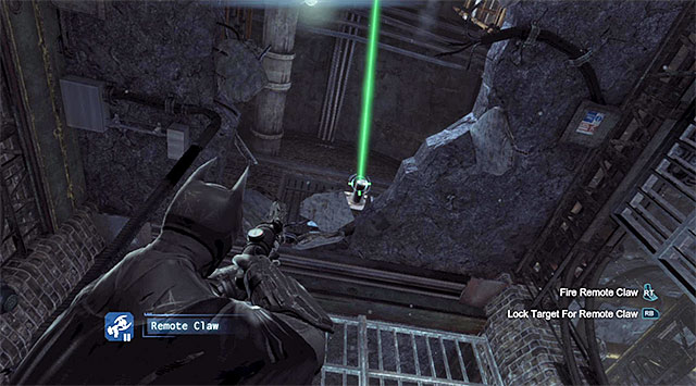 The spot where you extend the rope - Gain access to the Gotham City Royal Hotel | Main storyline - Main storyline - Batman: Arkham Origins Game Guide