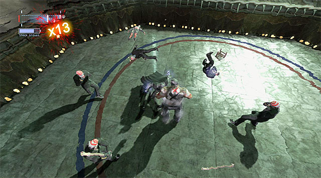 Use the gloves on the enemy in heavy armor - Gain access to the penthouse - West tower | Main storyline - Main storyline - Batman: Arkham Origins Game Guide