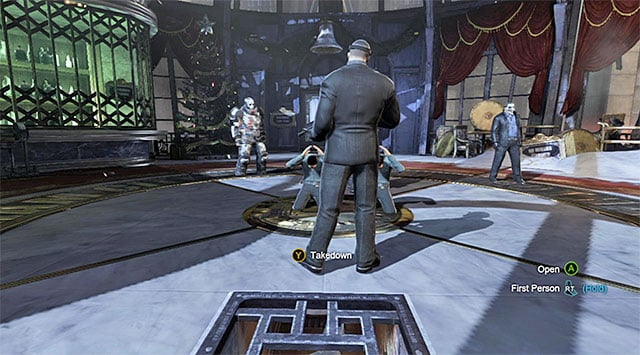 Start the fight by attacking the enemy standing next to the ventilation shaft - Gain access to the penthouse - West tower | Main storyline - Main storyline - Batman: Arkham Origins Game Guide