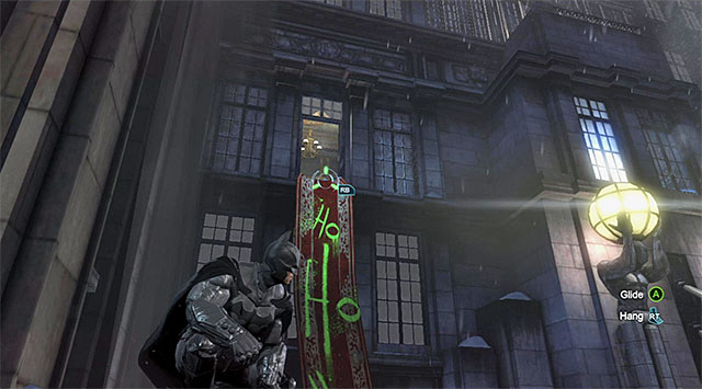 Use the hook to reach the window - Gain access to the penthouse - upper floors | Main storyline - Main storyline - Batman: Arkham Origins Game Guide
