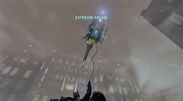 You need to hook onto the chopper flying around the hotel - Gain access to the penthouse - upper floors | Main storyline - Main storyline - Batman: Arkham Origins Game Guide