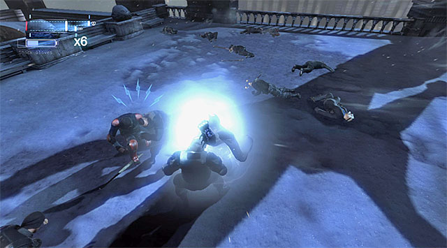 As usual, use the gloves on the stronger enemies - Gain access to the penthouse - upper floors | Main storyline - Main storyline - Batman: Arkham Origins Game Guide