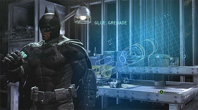 New gadget - Acquire the glue grenade at the workbench | Main storyline - Main storyline - Batman: Arkham Origins Game Guide