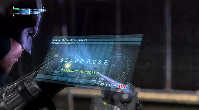 Climb onto the ledge above and select the Cryptographic Sequencer from the inventory - Scan the corpse in the GCPD morgue | Main storyline - Main storyline - Batman: Arkham Origins Game Guide