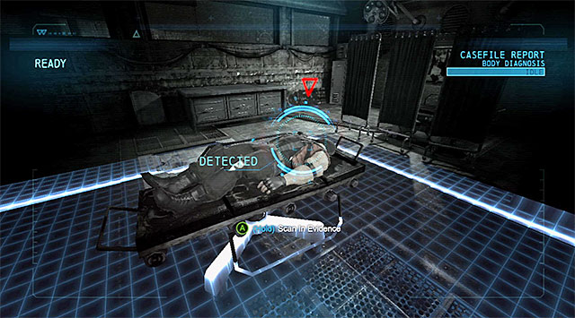 Scan the corpse - Scan the corpse in the GCPD morgue | Main storyline - Main storyline - Batman: Arkham Origins Game Guide