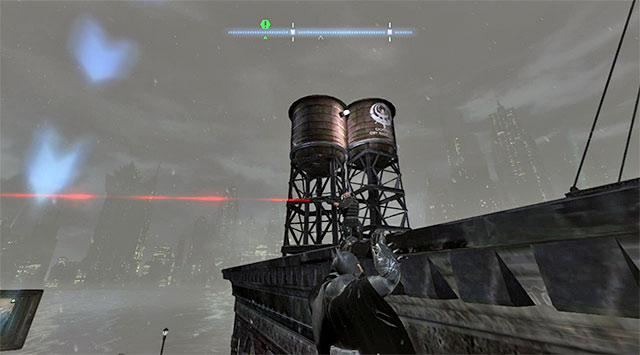 You can now go to the western part of the Park Row district, because thats where Banes tracker is leading - Locate the tracker placed on Bane | Main storyline - Main storyline - Batman: Arkham Origins Game Guide