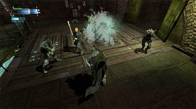 It is a good idea to stop the enemies with the glue grenades - Locate the tracker placed on Bane | Main storyline - Main storyline - Batman: Arkham Origins Game Guide