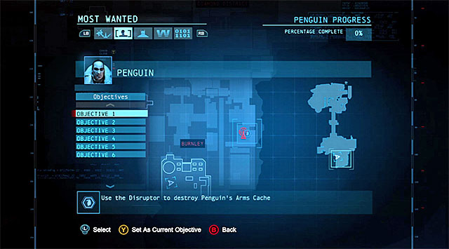 Right after you return to Burnley (the precincts rooftop) Barbara Gordon should contact Batman, and ask him to stop the Penguin - Penguin | Most Wanted - Most Wanted - Batman: Arkham Origins Game Guide