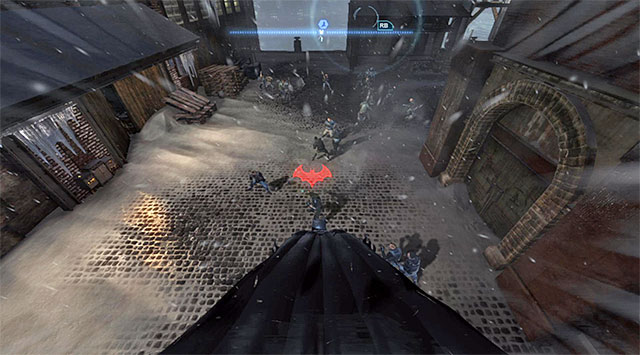 It is worthwhile to attack the bandits from above - Bird | Most Wanted - Most Wanted - Batman: Arkham Origins Game Guide