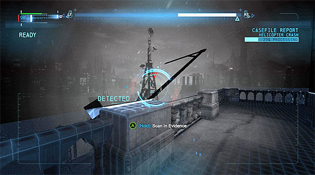 The balustrade - Case 1224-4: Helicopter Crash | Casefile Reports - Casefile Reports - Batman: Arkham Origins Game Guide