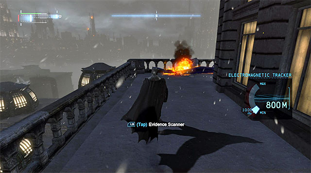 The next step is to find the choppers tail rotor - Case 1224-4: Helicopter Crash | Casefile Reports - Casefile Reports - Batman: Arkham Origins Game Guide