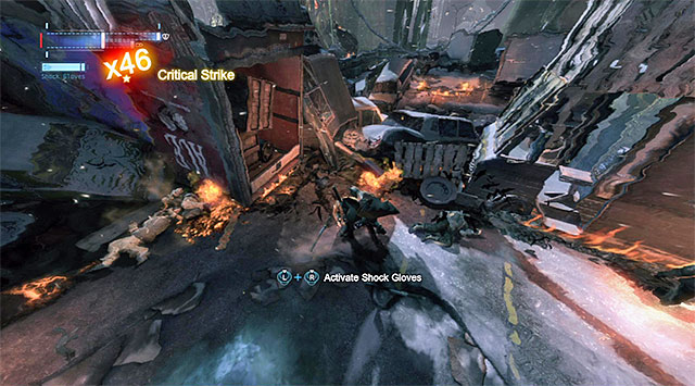 Just like usually, use the shock gloves to your advantage - Disarm the bomb at the north pillar | Main storyline - Main storyline - Batman: Arkham Origins Game Guide