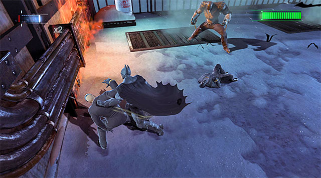 Do not forget about Killer Croc while attacking his minions - Defeat Killer Croc | Main storyline - Main storyline - Batman: Arkham Origins Game Guide