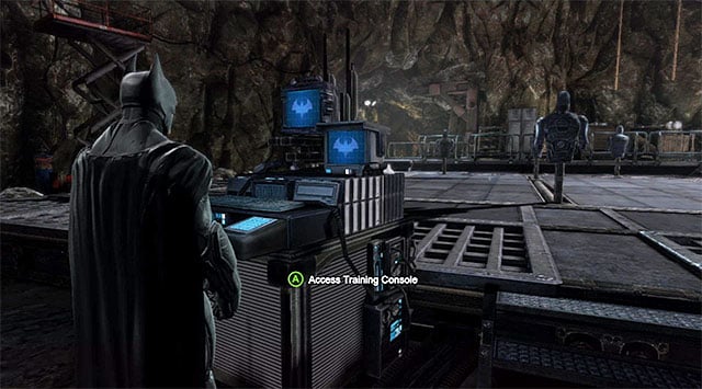 Training console connected with the additional challenge - Interrogate Penguins arms dealer | Main storyline - Main storyline - Batman: Arkham Origins Game Guide