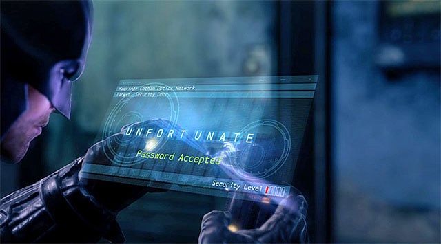 Disable the detective mode for good now and select the Cryptographic Sequencer from the inventory - Deactivate the jamming signal | Main storyline - Main storyline - Batman: Arkham Origins Game Guide