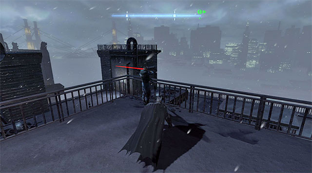 For obvious reasons, I recommend against engaging the corrupt policemen into fight because, since they are armed, Batman could die very quickly - Gain access to the GCPD via the rooftop | Main storyline - Main storyline - Batman: Arkham Origins Game Guide