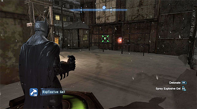 After you have reached the box, spread the explosive gel over the inactive button on the left of the box - The best hidden datapacks - Extortion File 8 (Industrial District) | Enigma Datapacks - Enigma Datapacks - Batman: Arkham Origins Game Guide