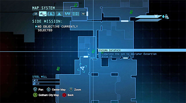 You can find this collectible in the Steel Mill - The best hidden datapacks - Extortion File 10 (Industrial District) | Enigma Datapacks - Enigma Datapacks - Batman: Arkham Origins Game Guide