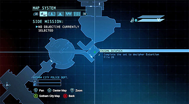 The collectible is in the GCPD Telecom Room which you can access only from the side of the Burnley Sewers - West - The best hidden datapacks - Extortion File 20 (Burnley) | Enigma Datapacks - Enigma Datapacks - Batman: Arkham Origins Game Guide