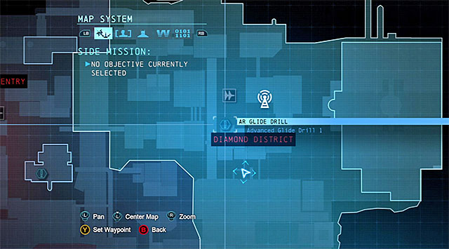To start this task, you need to get to the central part of the Diamond District (the above screenshot) - Dark Knight System | Challenges - Challenges - Batman: Arkham Origins Game Guide